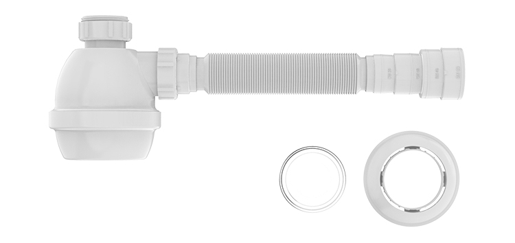 Sifão Universal Copo Cozinha / Tanque PVC Branco Blukit