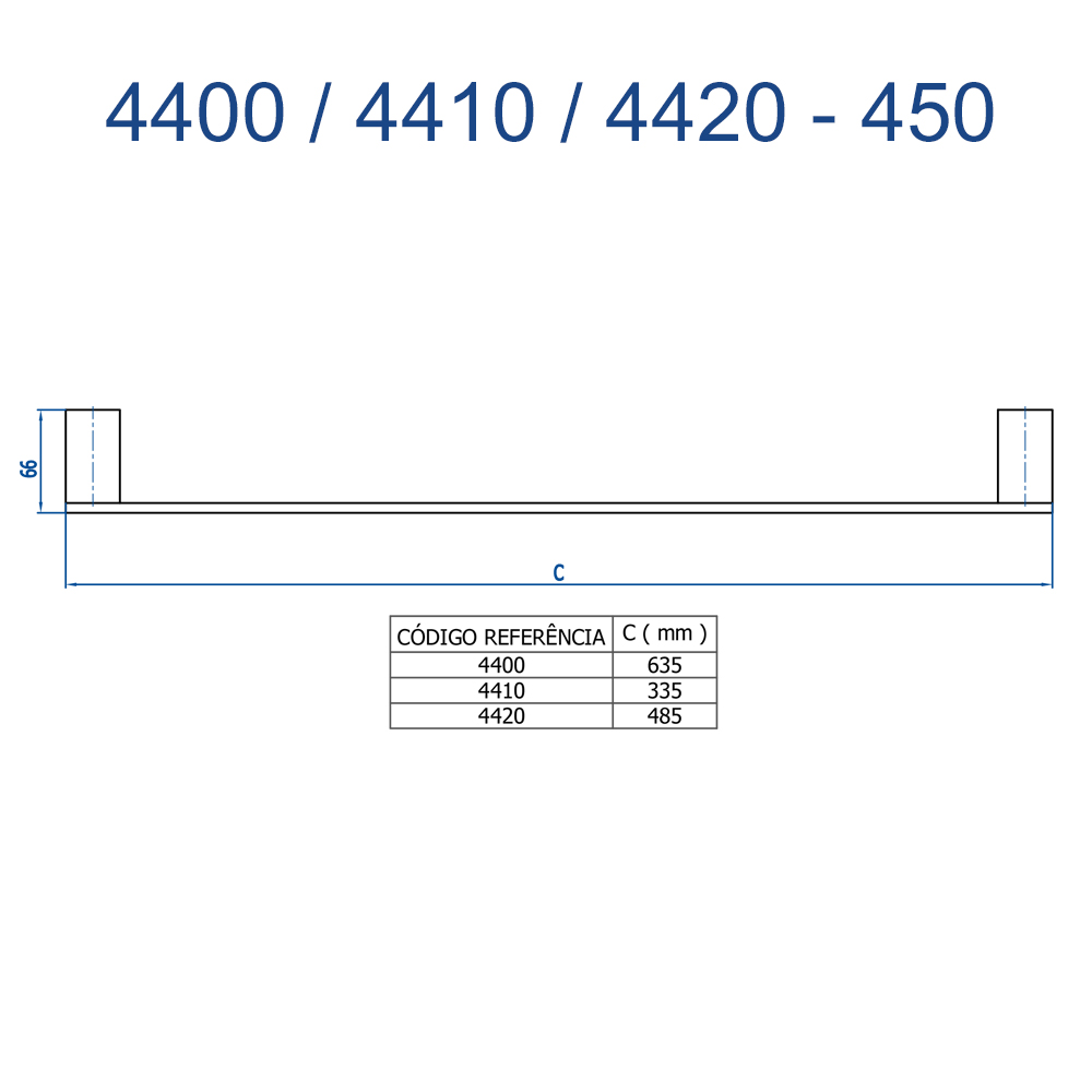 Porta Toalha Reto Médio 48,5cm Horus 4420OV450 Ouro Velho Fani