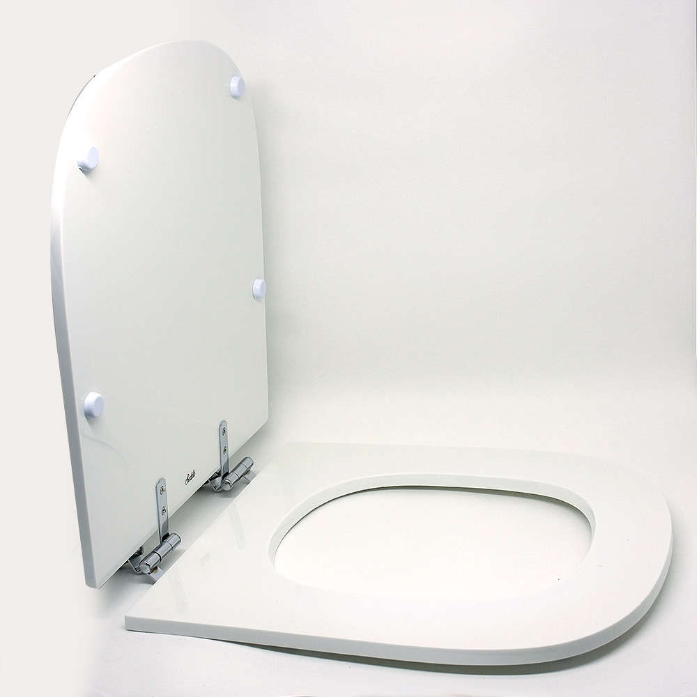 Assento Sanitário Poliéster Para Louça Gap (Roca) Super Luxo Cromado (Reb. Oculto) Branco