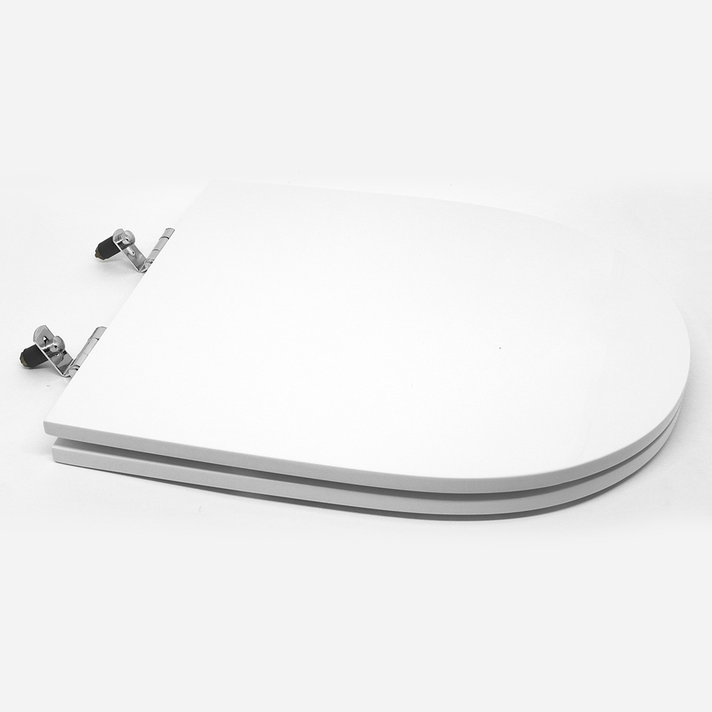 Assento Sanitário Poliéster Para Louça Link/Carrara/Belle Époque (Deca) Super Luxo Cromado (Reb. Oculto) Branco