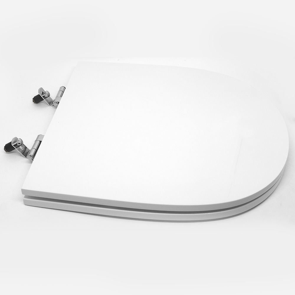 Assento Sanitário Poliéster Para Louça Riviera/Smart (Celite) Super Luxo Cromado (Reb. Oculto) Branco