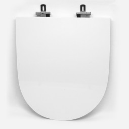 Assento Sanitário Poliéster Para Louça Link/Carrara/Belle Époque (Deca) Super Luxo Cromado (Reb. Oculto) Branco