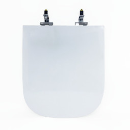 Assento Sanitário Poliéster Para Louça Quadra/Unic/Axis (Deca) Super Luxo Cromado (Reb. Oculto) Branco
