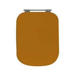 Assento Sanitário Poliéster para Louça Tivoli (Ideal Standard) Aço Cromado (Reb. Oculto) Laranja
