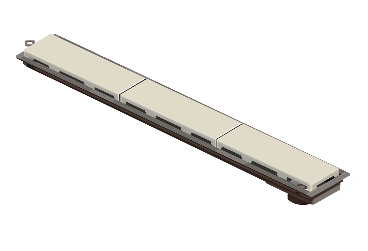 Ralo Linear Novii PVC Sifonado 75cm Acabamento Bege Linear