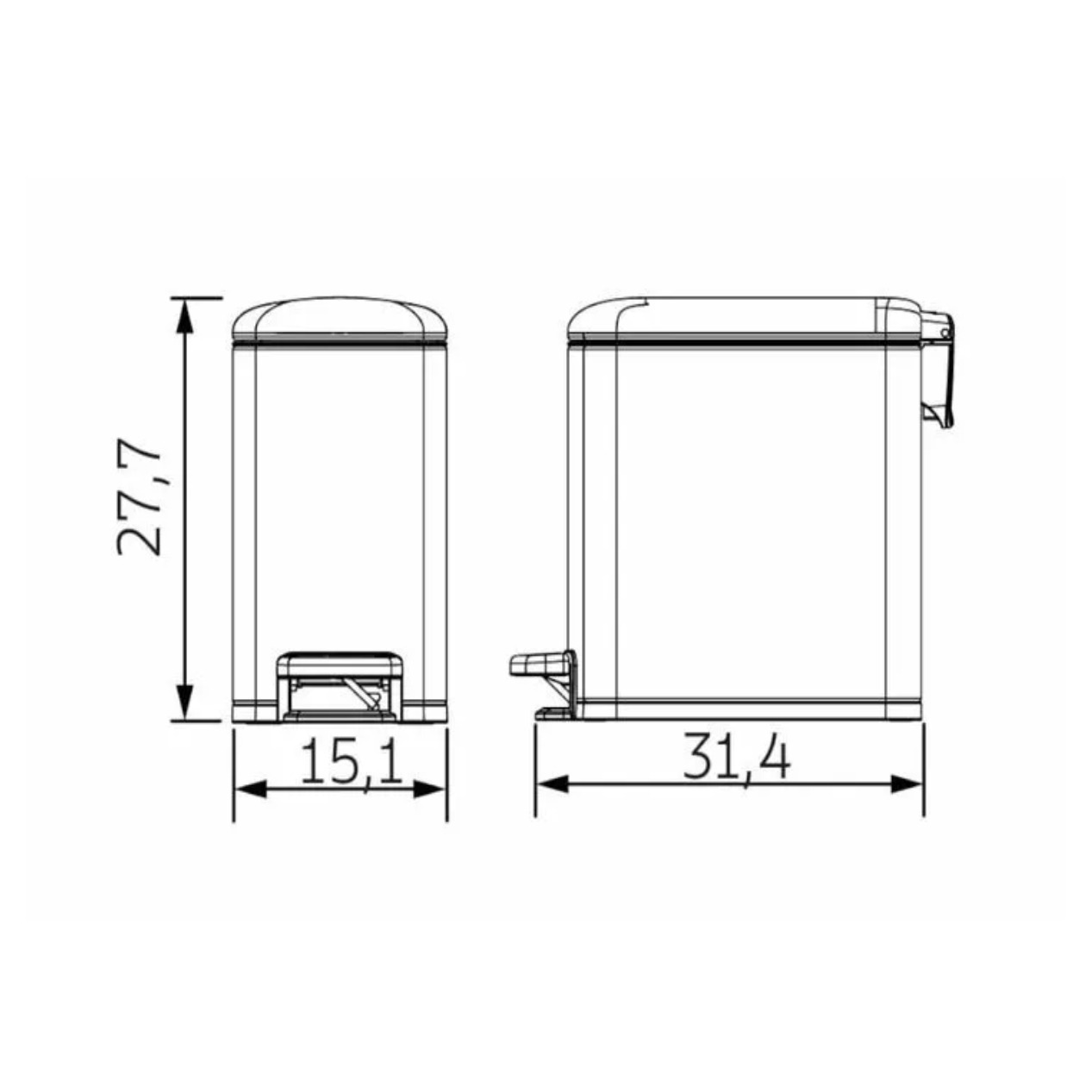 Lixeira Aço Inox Tipo D Scotch Brite 6 Litros Tramontina