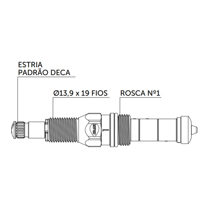 Kit Fácil Para Registro Haste S/Cr. Rosca Nº 48 PPS Blukit